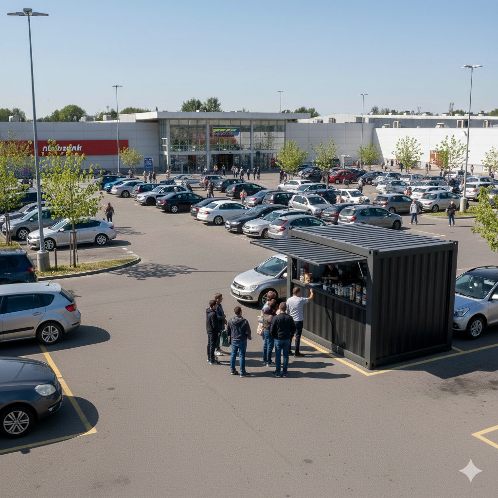 Kiosque KLUUB sur un parking